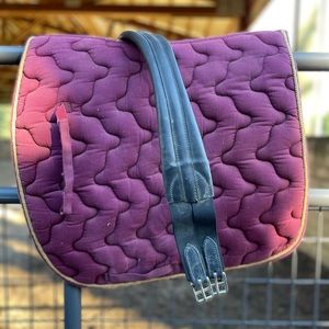 48” Leather Stubben Overlay Girth